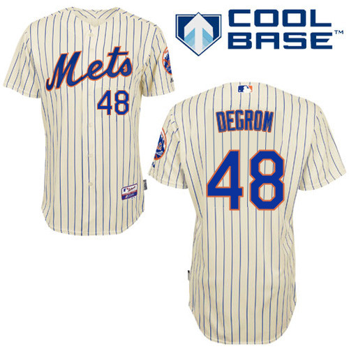 Jacob deGrom #48 MLB Jersey-New York Mets Men's Authentic Home White Cool Base Baseball Jersey